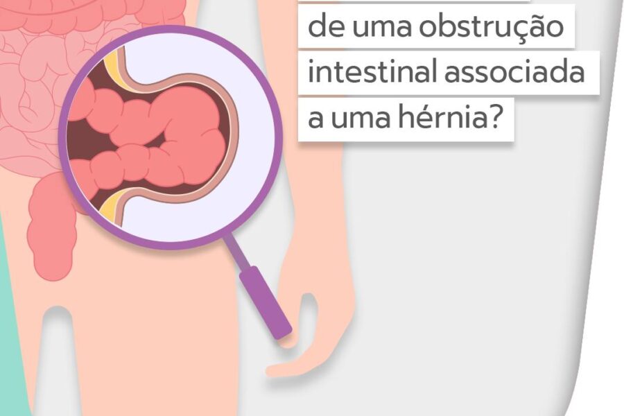 Quais os riscos de uma obstrução intestinal associada a uma hérnia?