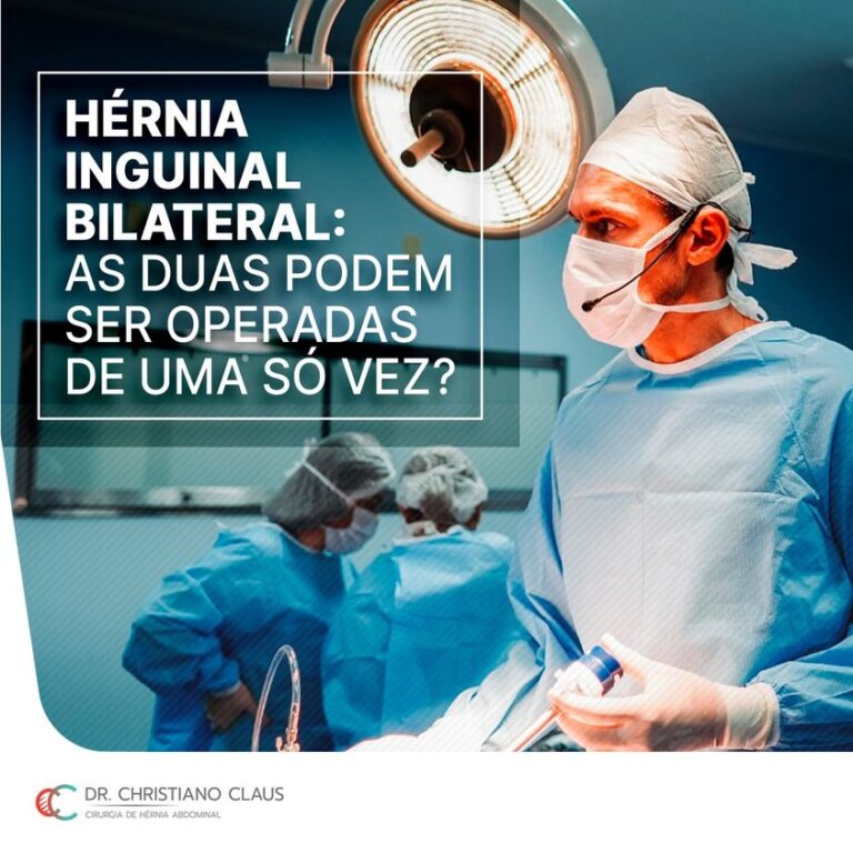 Hérnia inguinal bilateral as duas podem ser operadas de uma só vez Dr Christiano Claus